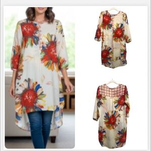 Figueroa and Flower Cream Cottage Core Floral Whimsy high low top